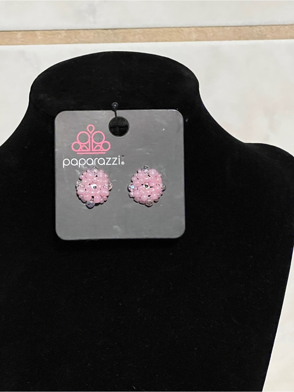 Paparazzi Pink Cluster Bead Flower Stud Earrings